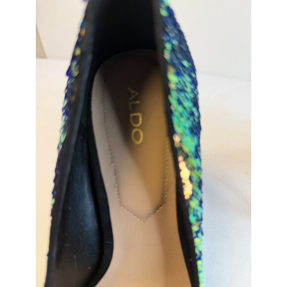 Aldo Stessy Womens Size 7 Multi-color Iridescent Sequin High Heel Party Dressy - Picture 11 of 16